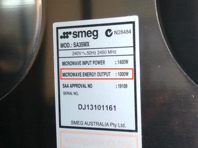 How do I find out how many watts my microwave is