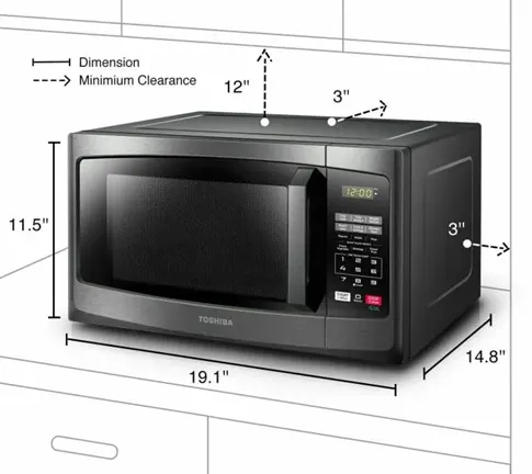 Dimensions of 900 Watt Microwave