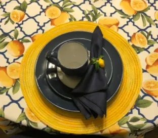 Tried Placed PEKING Placemat on Round Table